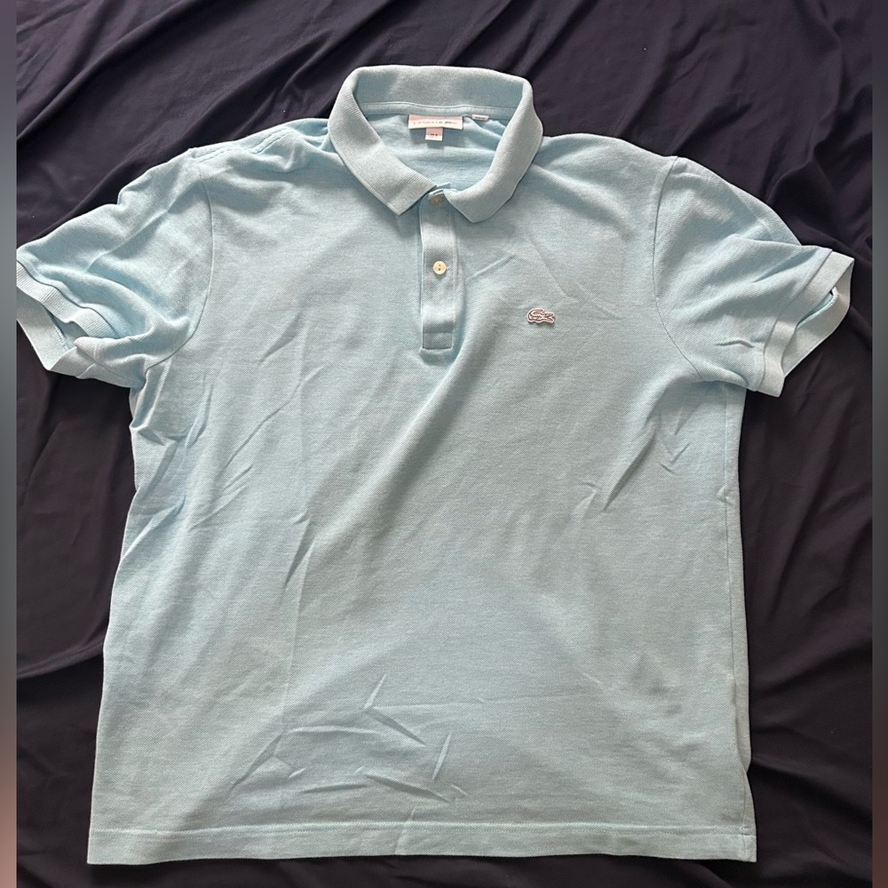 Lacoste Pique Polo Blue XL Men's Short Sleeve Shirt Classic Embroidered Logo